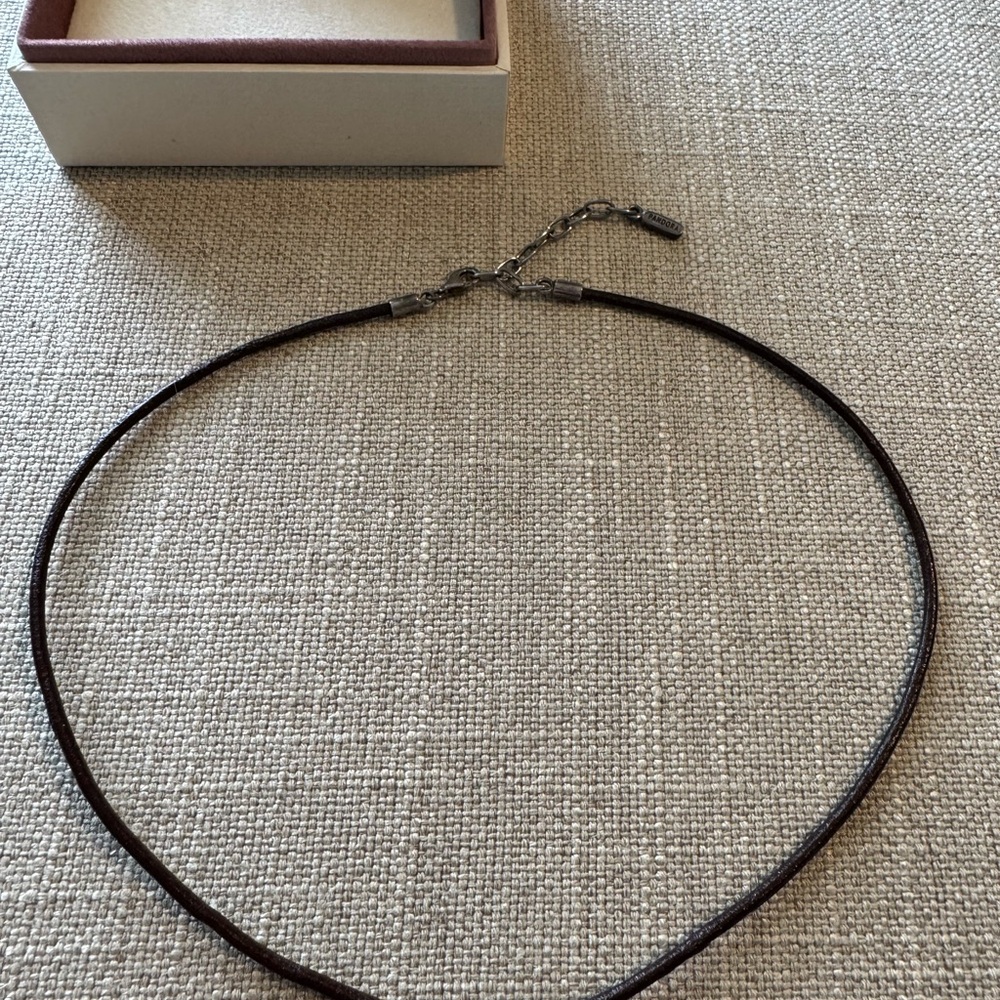 Pandora Dark Brown Leather Necklace 16” - Picture 2 of 5